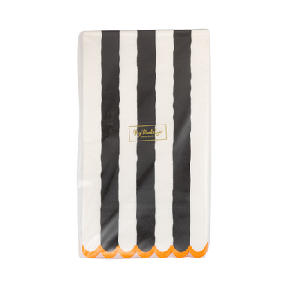 Black and Cream Striped Dinner Napkin
