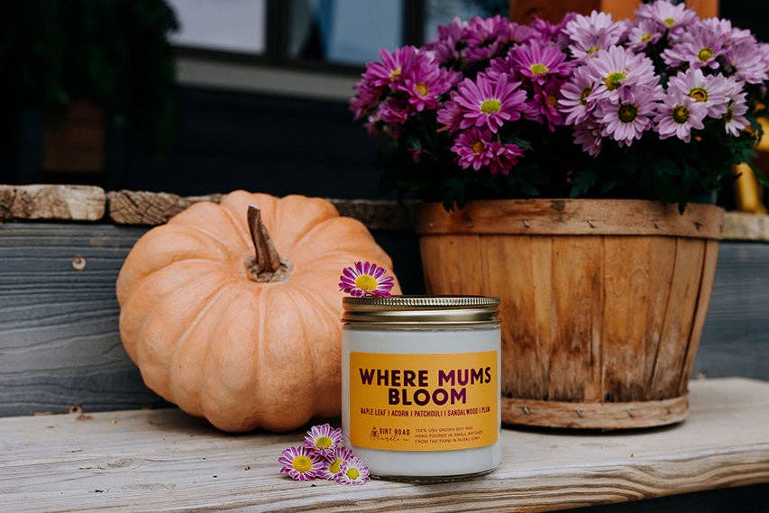 Where Mums Bloom Candle: 16 oz Candle