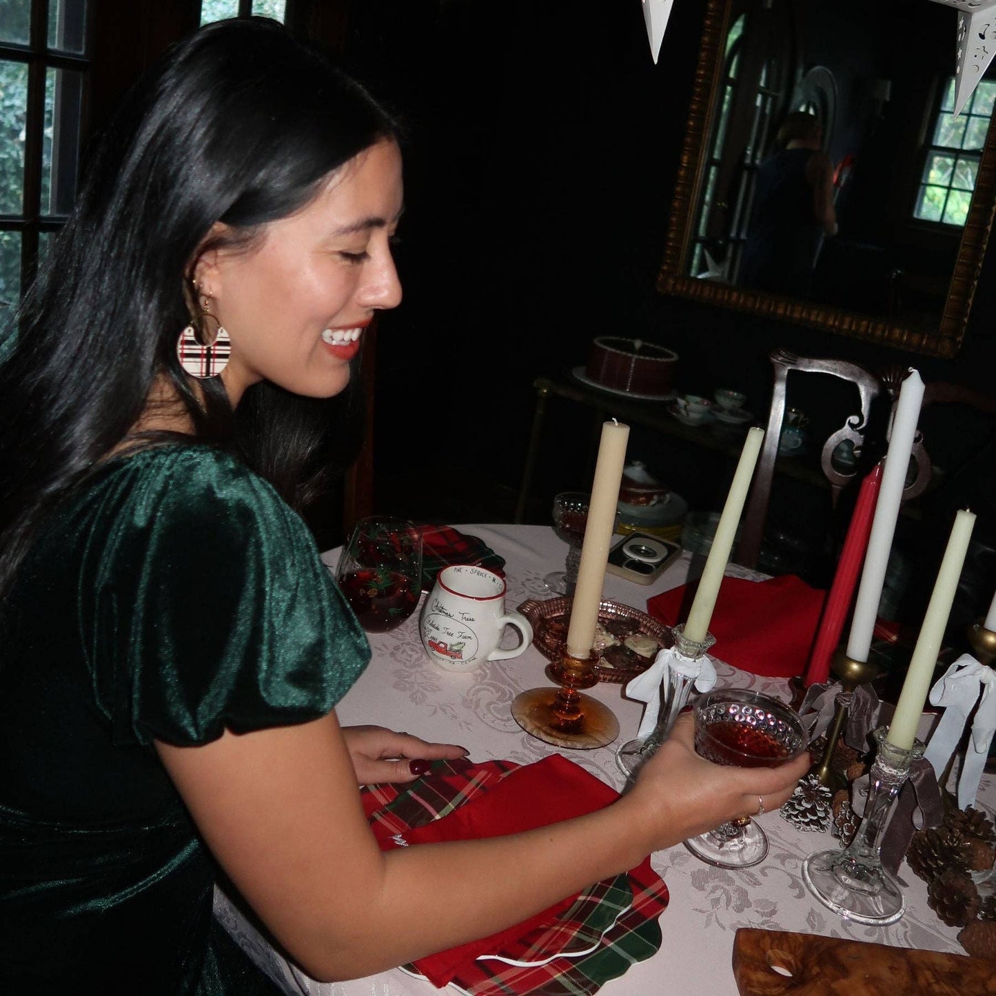 Ecru Tartan Ninas: Gold