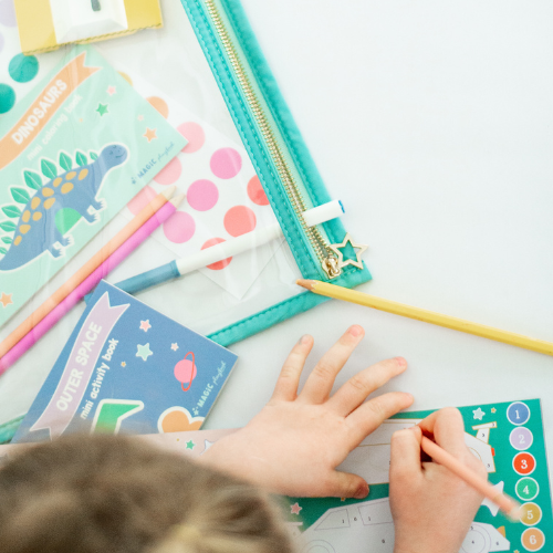 Set of 3 Blue Kids’ Activity Books - Travel & On-the-Go Fun