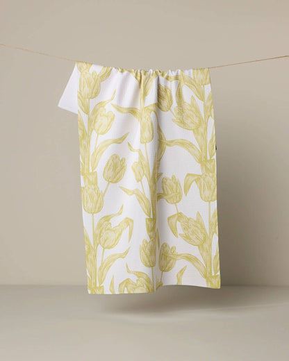 Butter Tulips Tea Towel