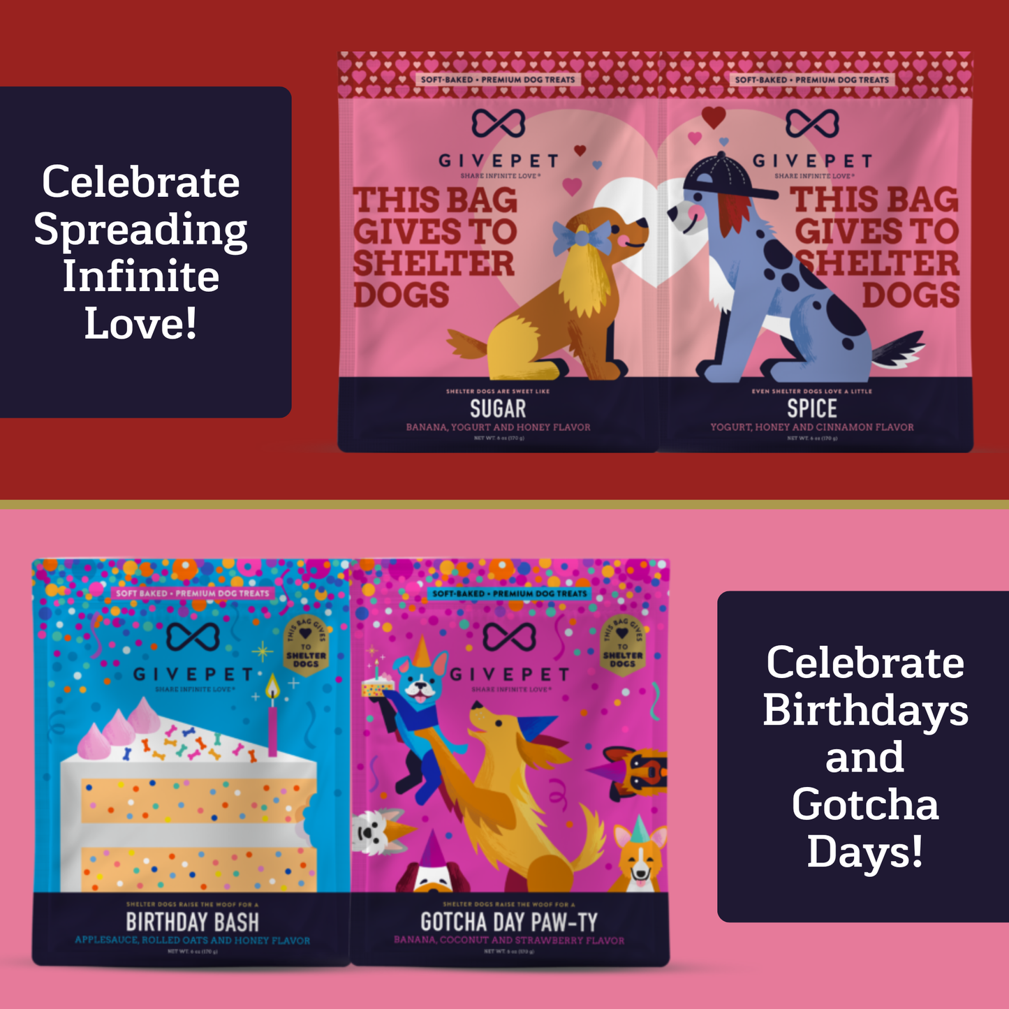 GivePet Gotcha Day Paw-ty Soft-Baked Dog Treats