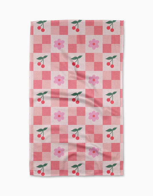 Floral and Cherries Tea Towel