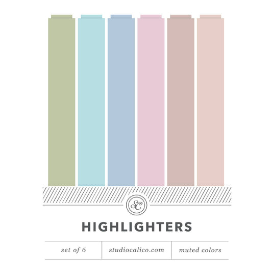 Muted Highlighter Set of 6 Colors