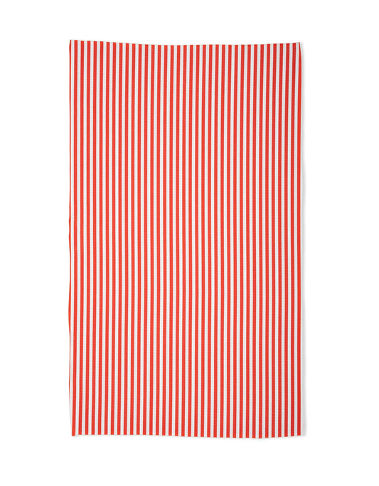 Geometry Summer Stripe Red Tea Towel