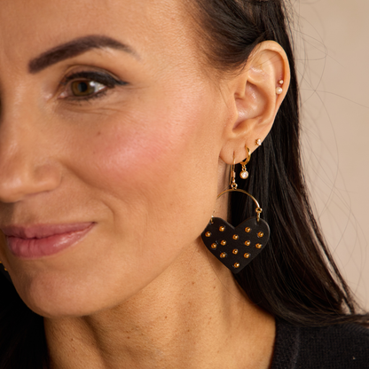 Black Studded Harlow: Gold