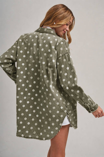 Polka Dot Fall Chambray Shirt