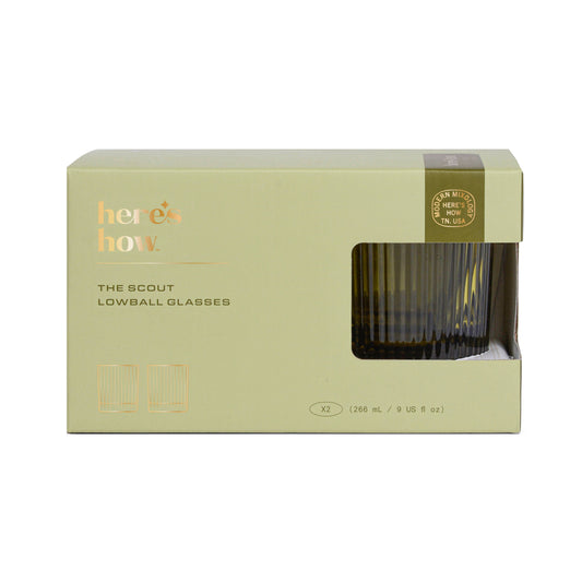 The Scout Lowball Glass - Set of 2 Olive