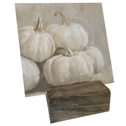 Mini Canvas, White Pumpkins, Fall, Aututmn Shelf Decor