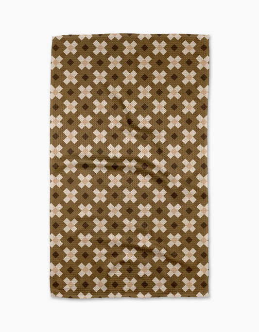 Olive Geo Tea Towel