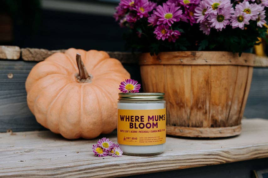 Where Mums Bloom Candle: 16 oz Candle