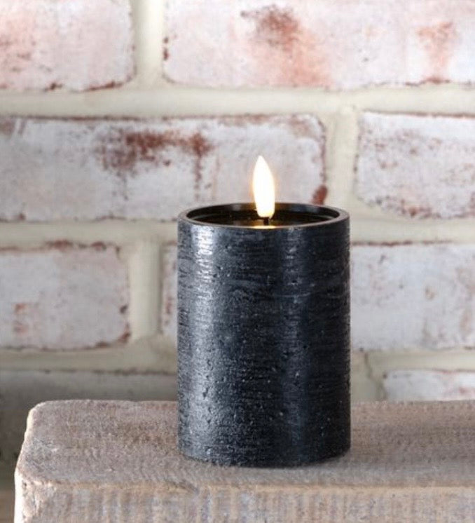 4 inch Black Pillar Candle