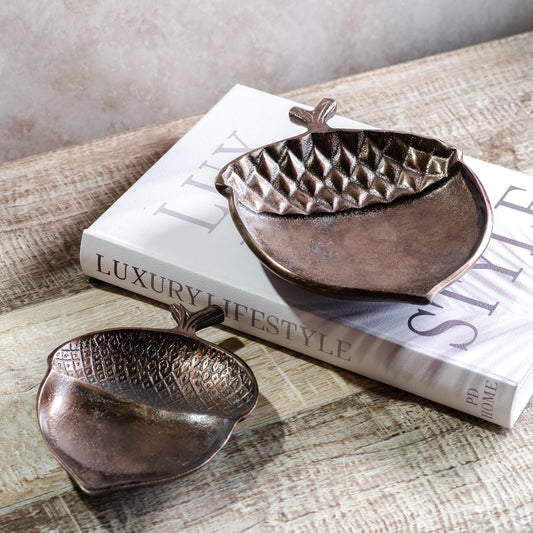 Antique Brass Acorn Trays