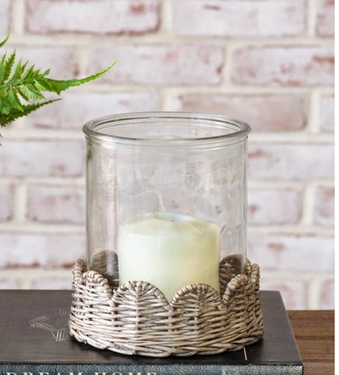 Willow Base Glass Candle Holder