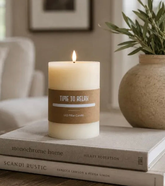 4” LED Pillar Candle-Ivory