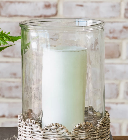 Willow Base Glass Candle Holder