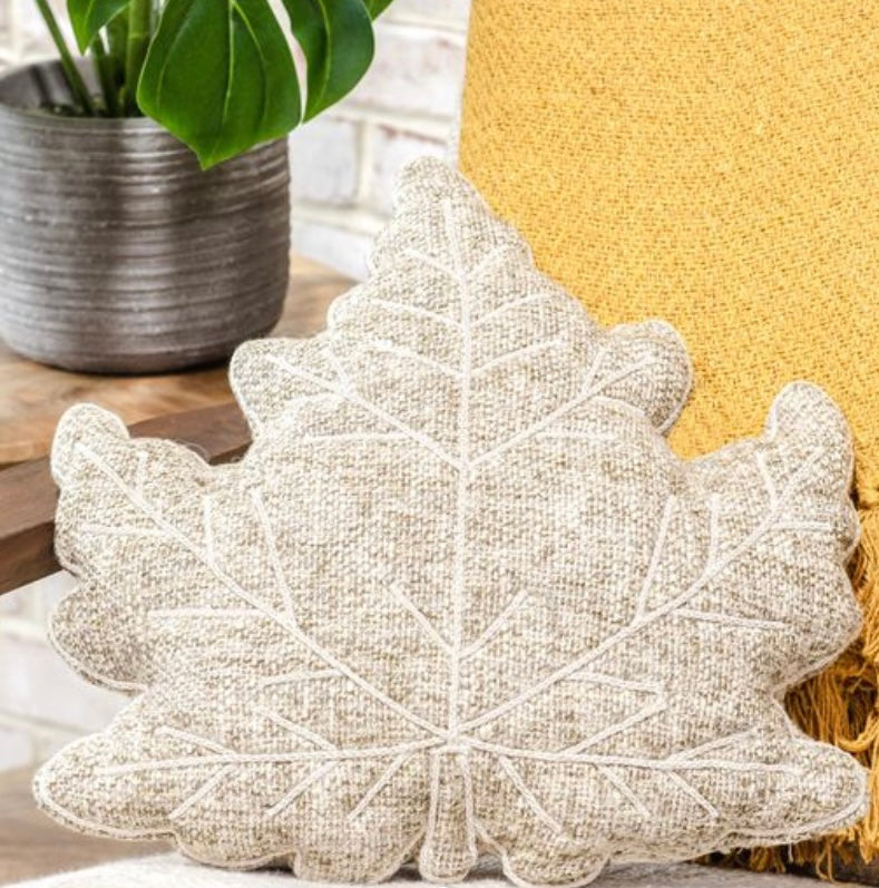 Tweed Leaf Pillow