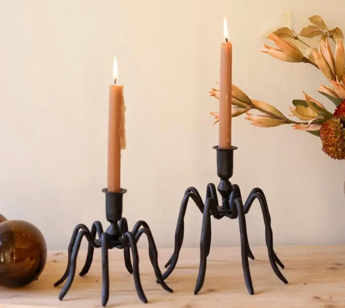 Spider Taper Candle Holders