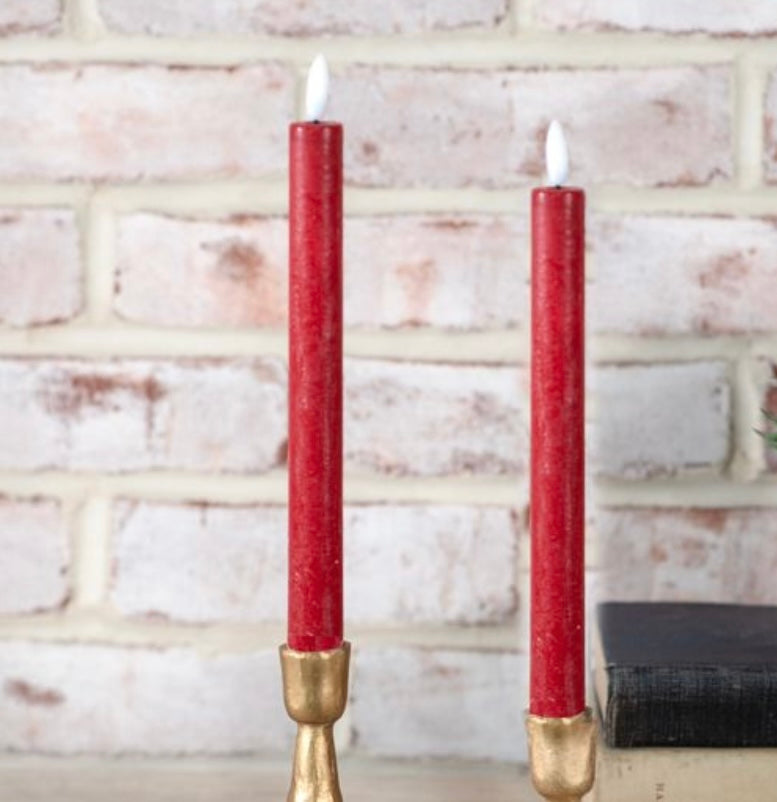 Red LED Taper Candles (Set of 2)