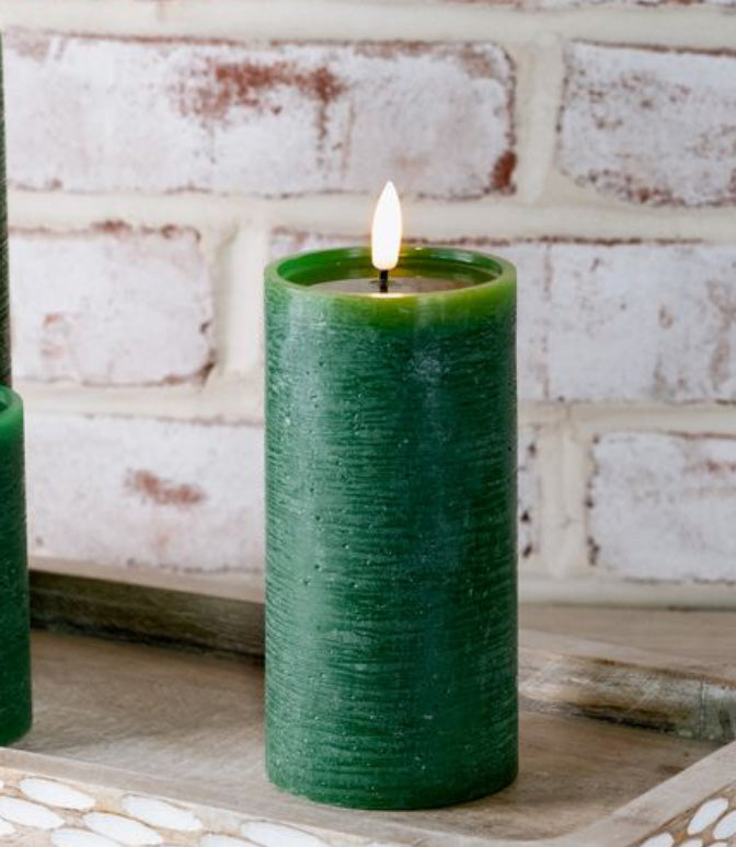 6” Green LED Pillar Candle