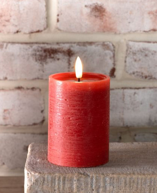 4” Red LED Pillar Candle