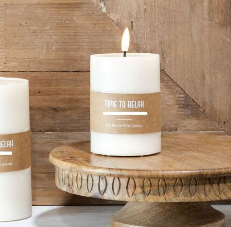 4” LED Pillar Candle-Ivory