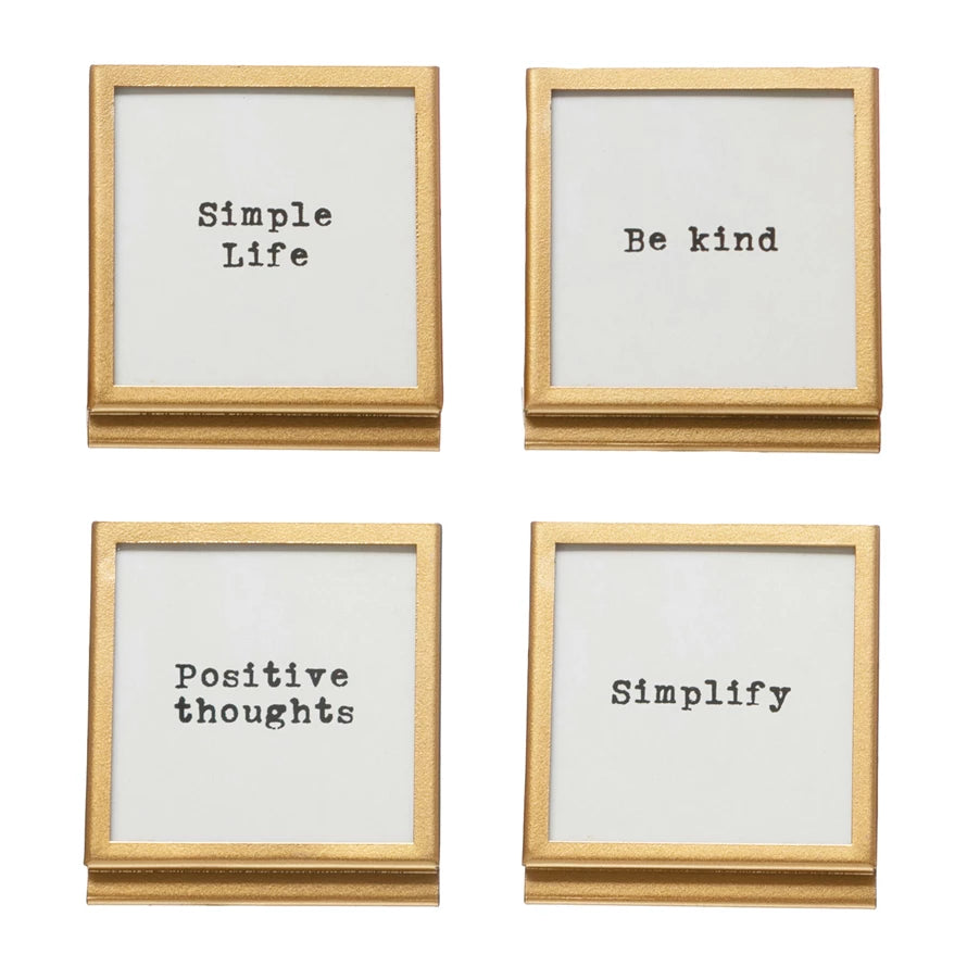 Brass Framed Easel with Sayings