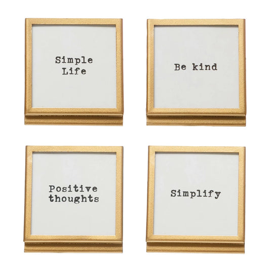 Brass Framed Easel with Sayings