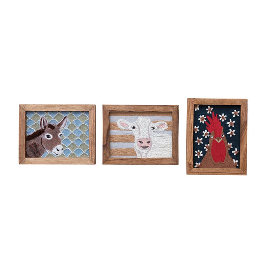 Farm Friends Embroidered Wall Decor