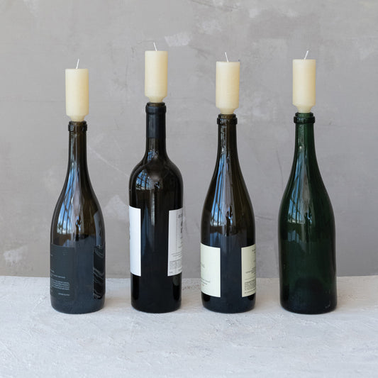 Unscented Bottle Taper Candles-Set of 4