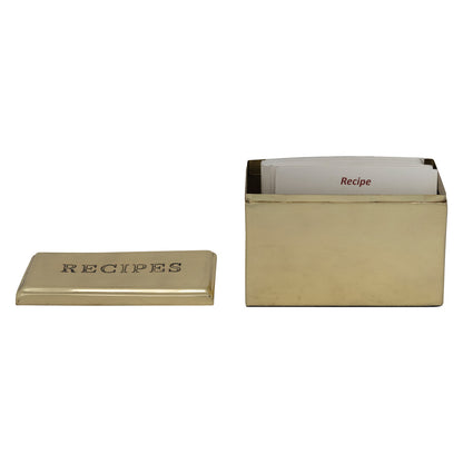 Gold Finish Recipe Box