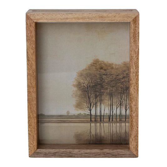 Mango Wood Landscape Floating Photo Frame (Holds 5x7”)