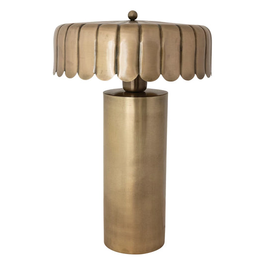 Brass Table Lamp with Scalloped Edge