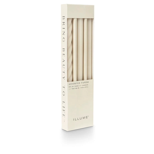 Cream Assorted Tapers 3 Pack