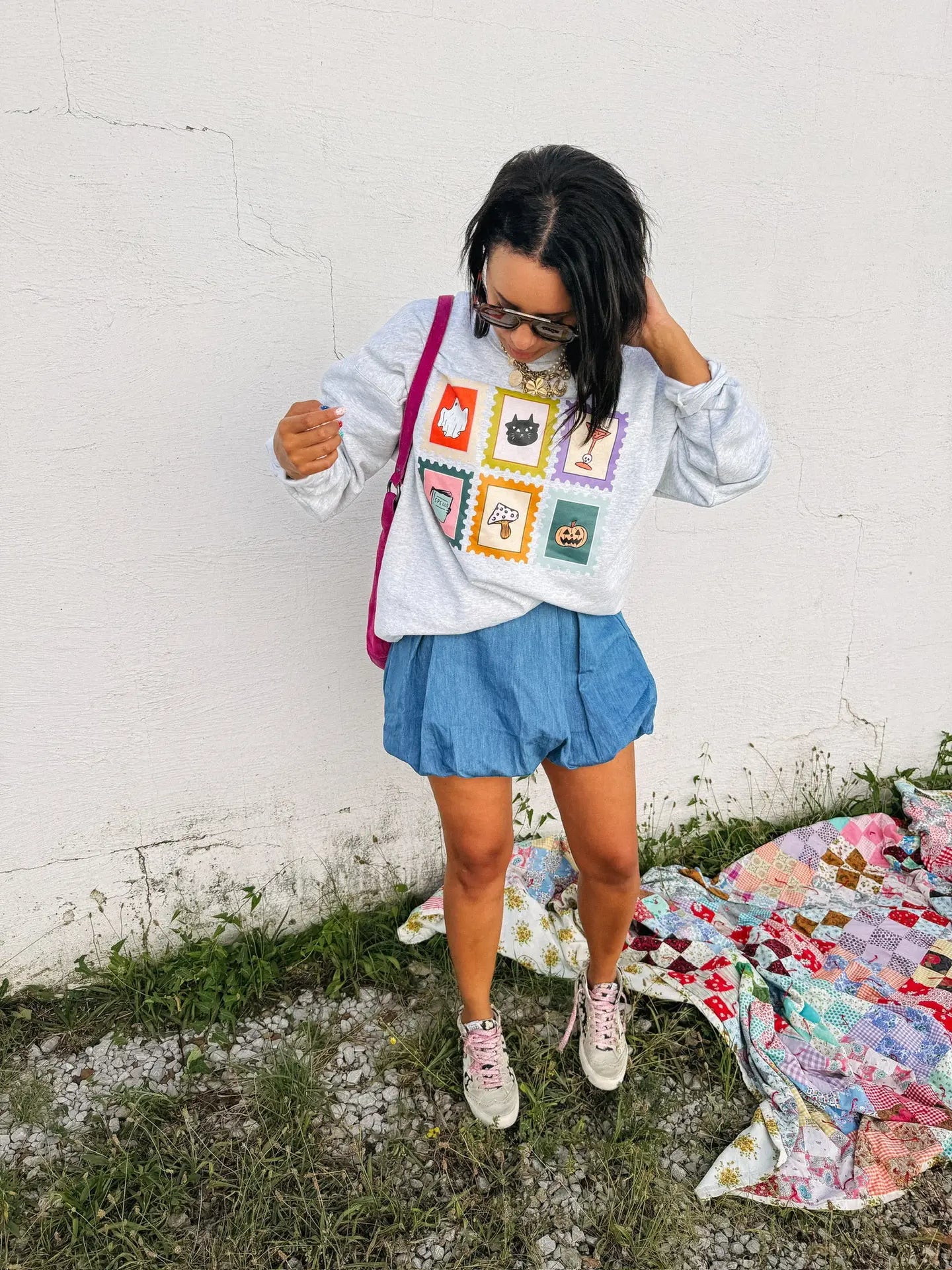 Halloween Stamps Crew Sweatshirt