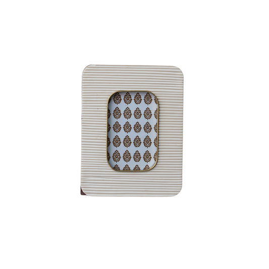 Ribbed Photo Frame with Brass Inlay