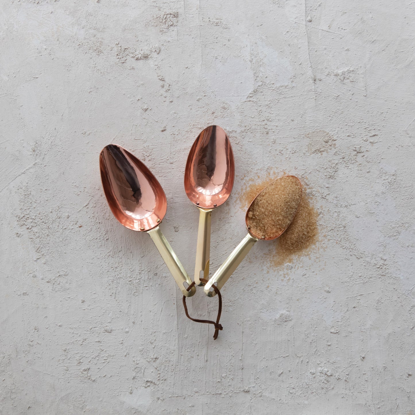 Stainless Steel Scoops with Copper and Brass Finish-Set of 3