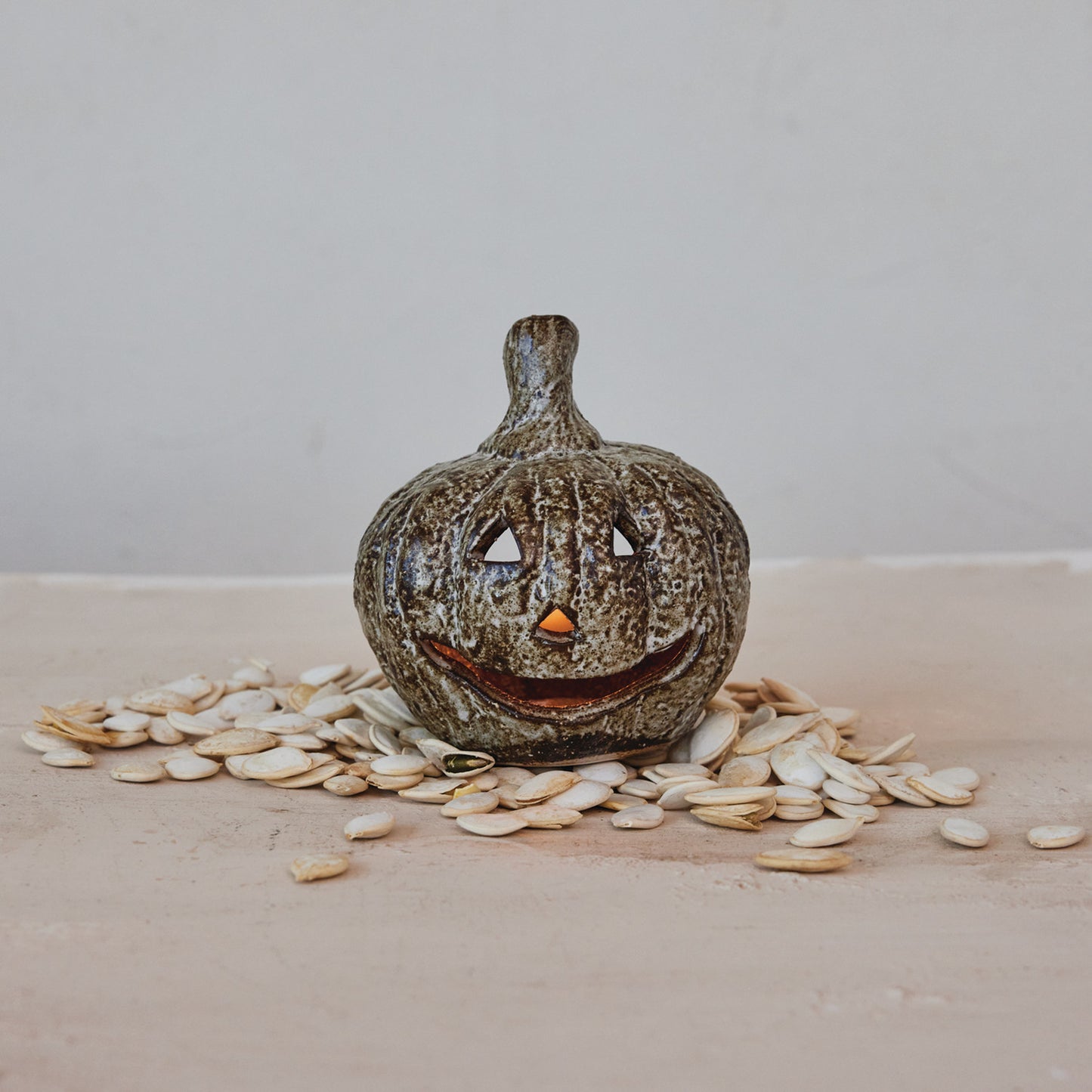Stoneware Pumpkin Tealight Holder