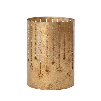 Brass Tealight Holder with Star Cutouts
