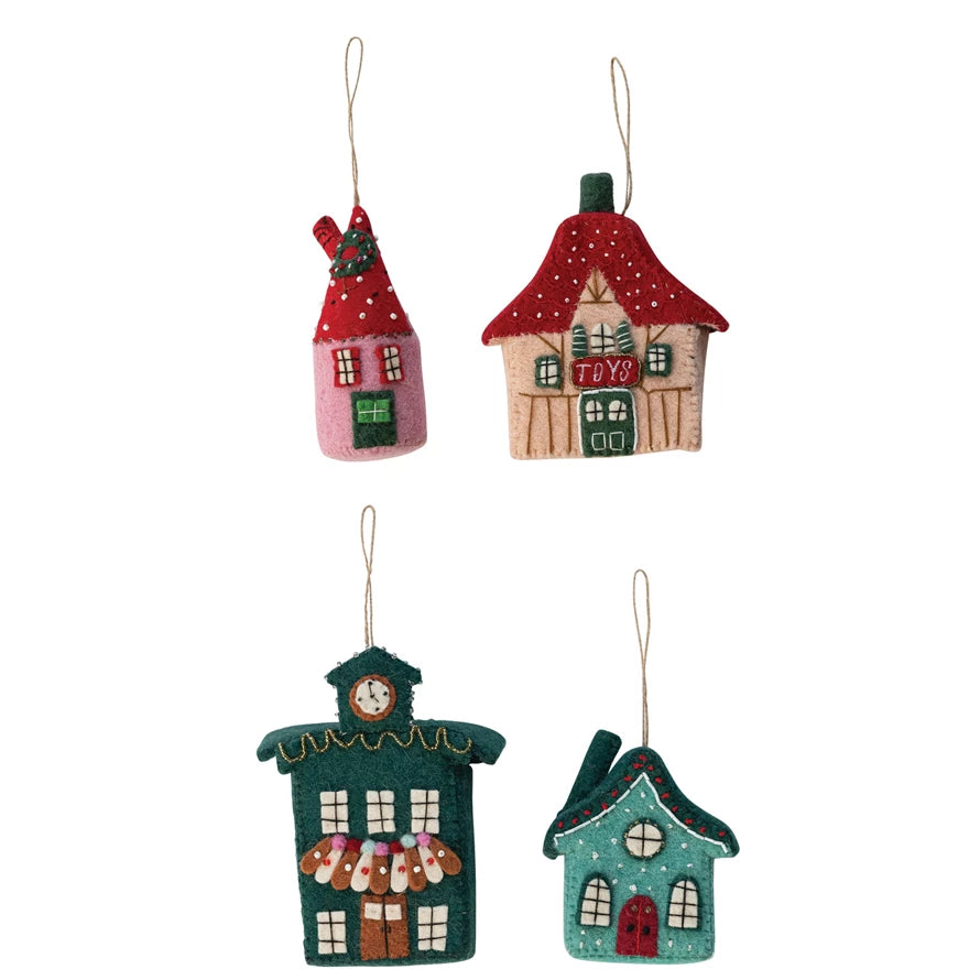 North Pole Village Felt Ornaments (4 Styles)