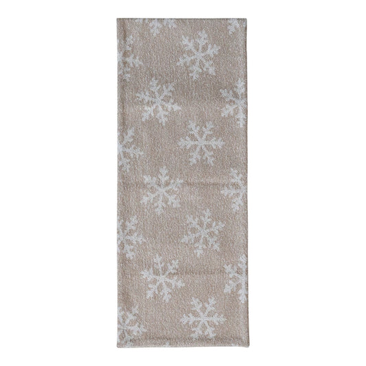 Jacquard Table Runner with Snowflake Pattern