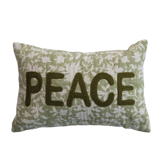 Peace Kantha Pillow