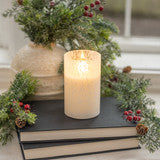 5” Snowy Glass LED Candle