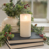 6” Snowy Glass LED Candle