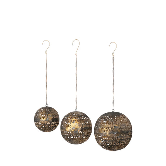 Metal Opening Ball Ornament with Closures and Cut Outs (3 sizes)