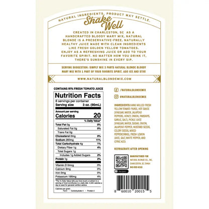 Natural Blonde Golden Bloody Mary Mix - Cocktail Mixer