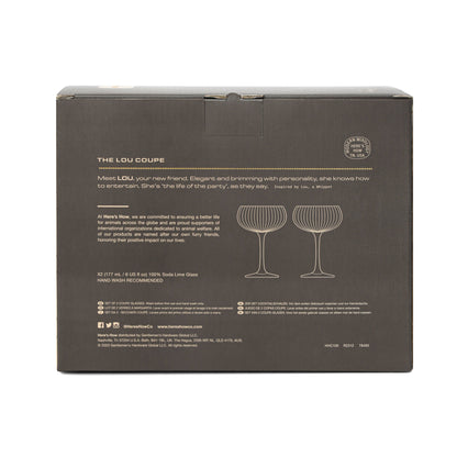 The Lou Coupe Glass - Smoke, Set Of 2