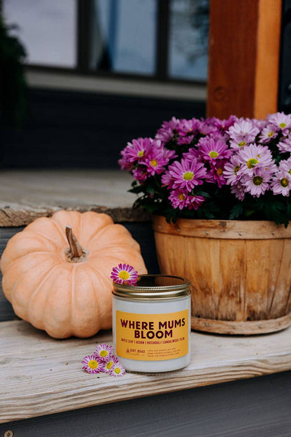 Where Mums Bloom Candle: 16 oz Candle