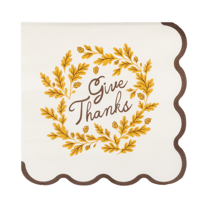 Give Thanks Cocktail Paper Napkins