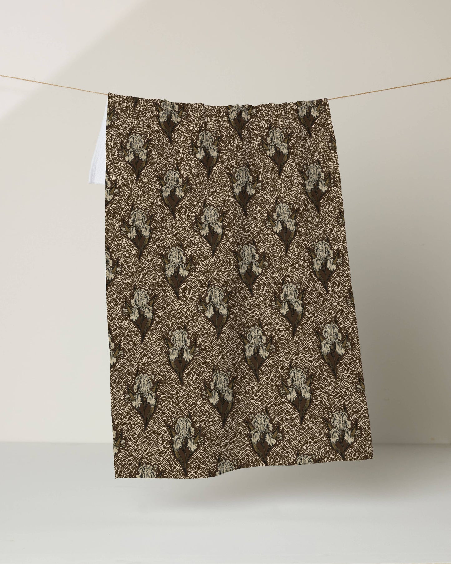Sepia Iris Tea Towel